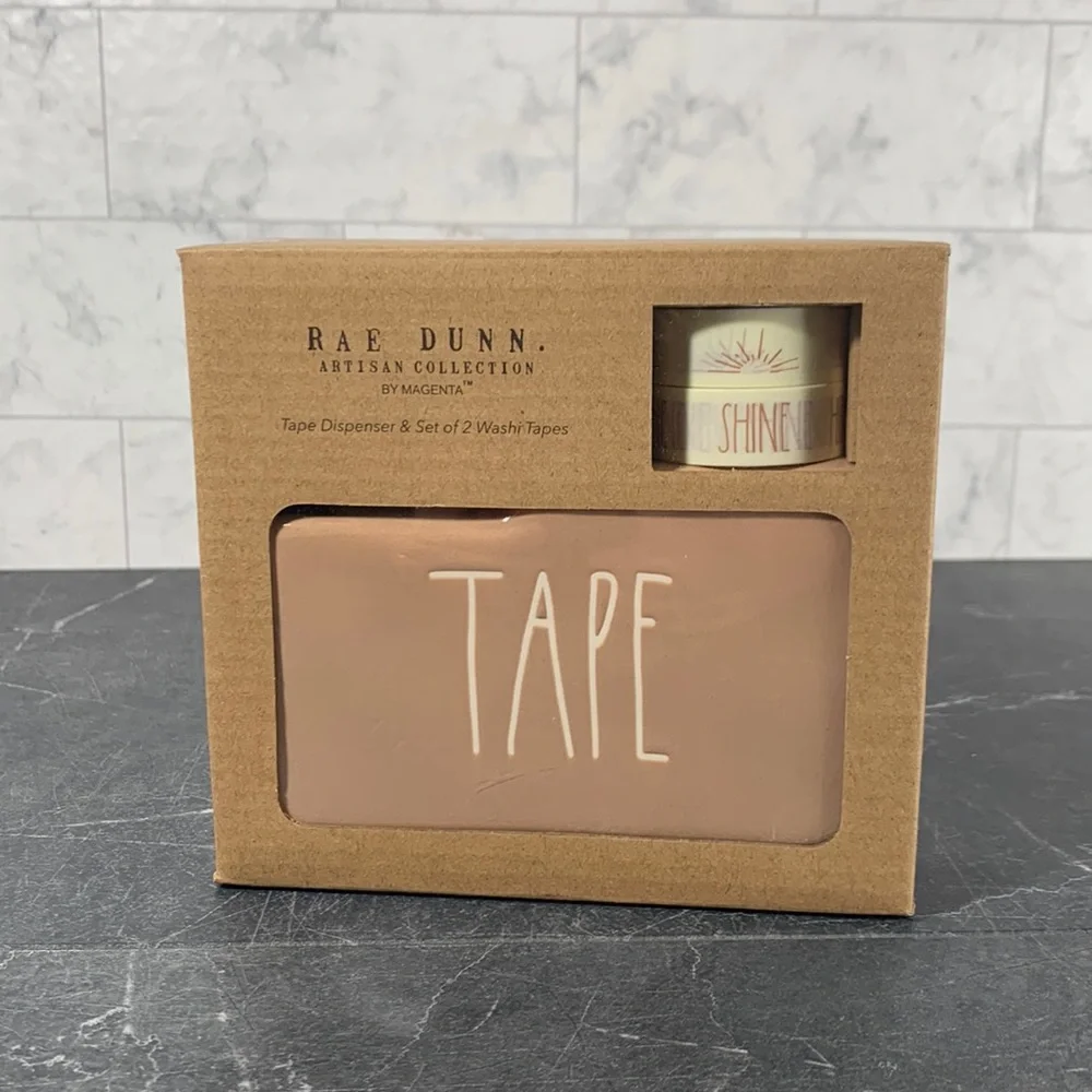 Rae Dunn TAPE dispenser and set of 2 washi tapes - Picture 1 of 4